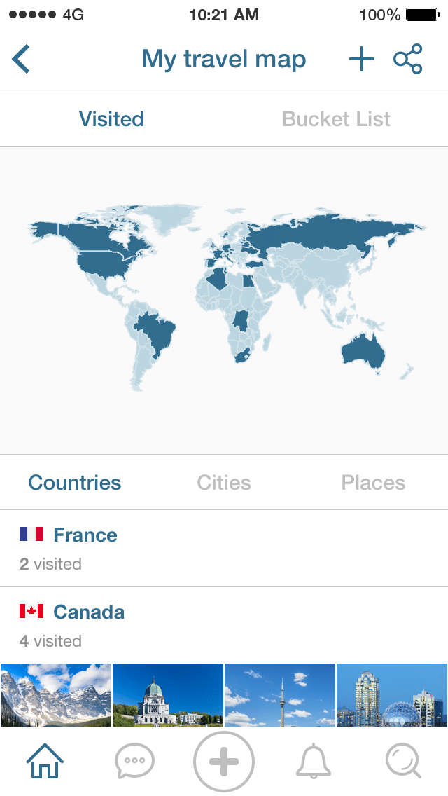 ShutterBee travel map (but not mine!)