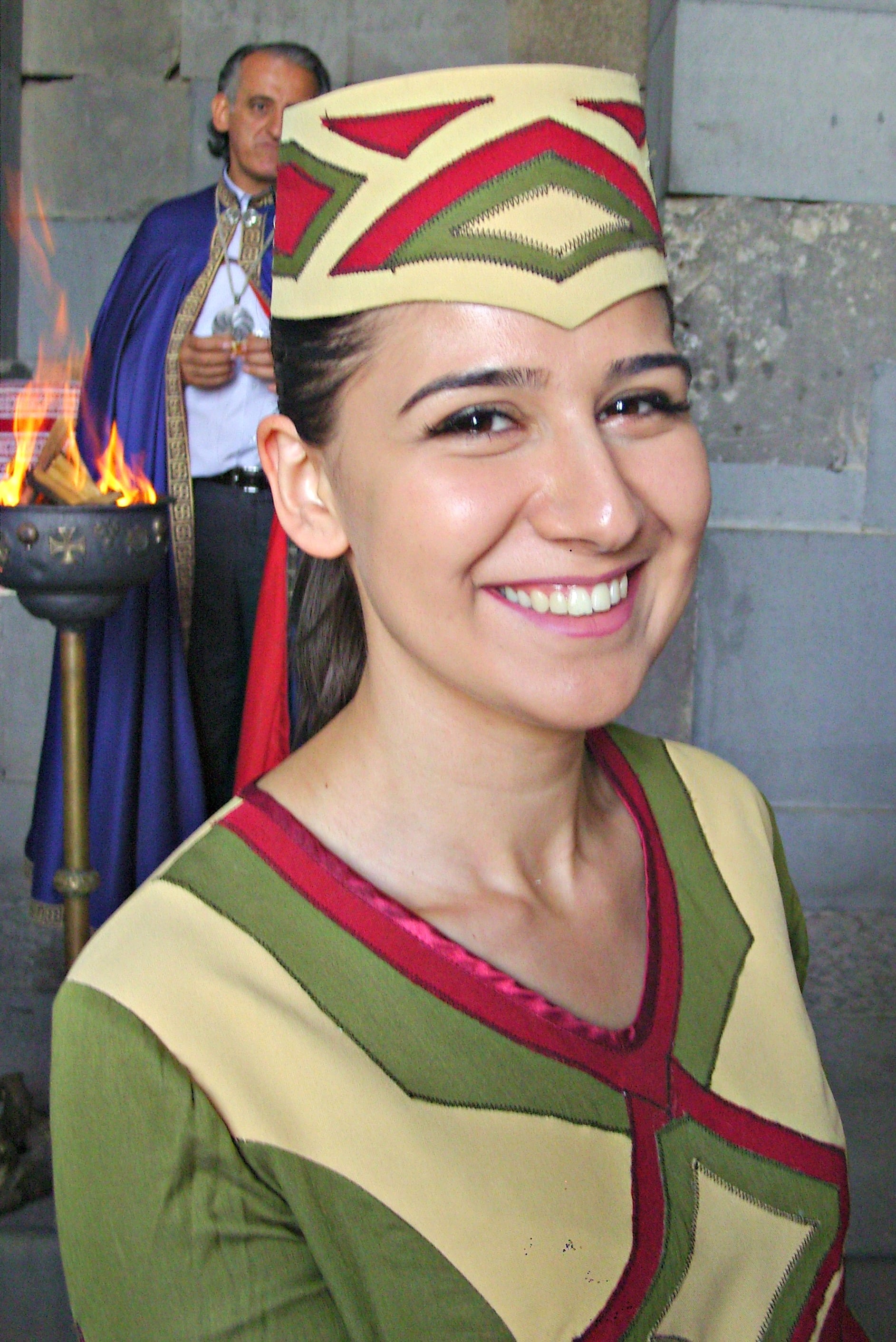 Armenian woman in Armenian national dress (taraz)