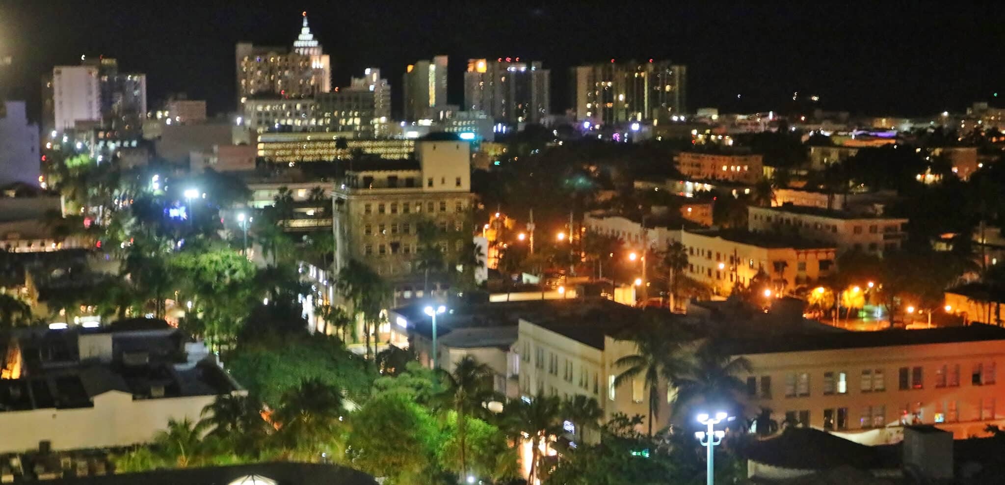 Miami Beach at night from the Juvia restaurant (Credit: Bill Rockwell)