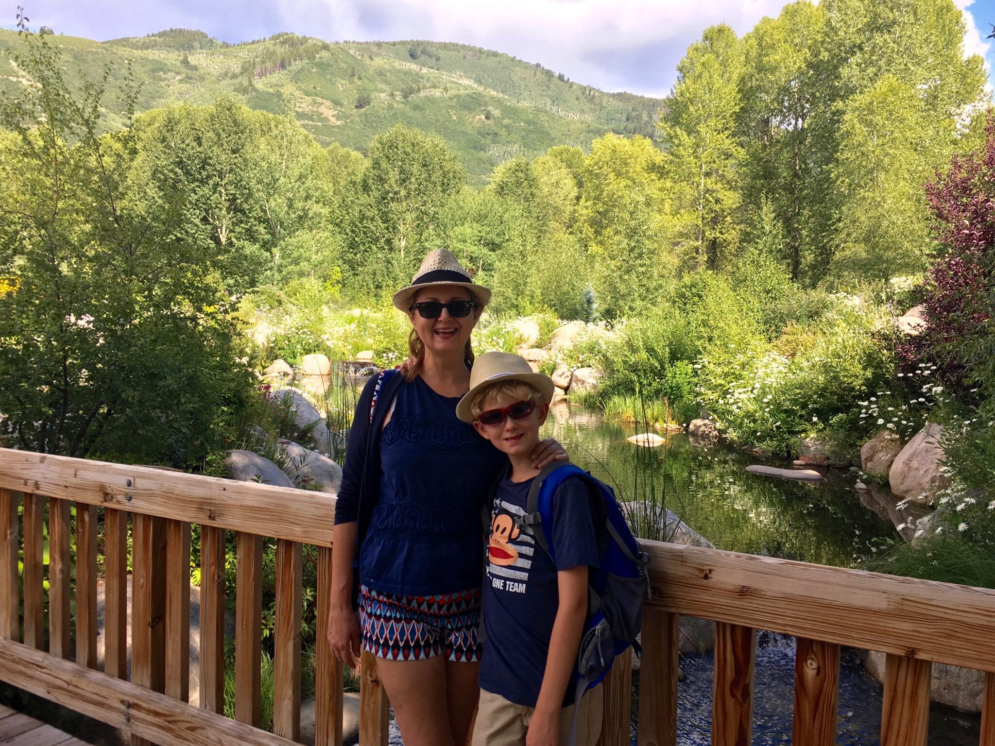 With Ames at the bridge into the John Denver Sanctuary