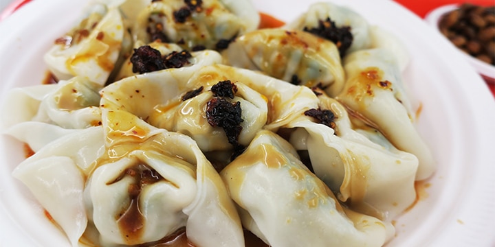 A different version of spicy wontons from Shanghai Station inside the Empire Centre food court