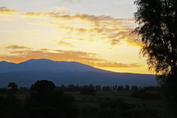 Sunset view from Ngorongoro Farm House