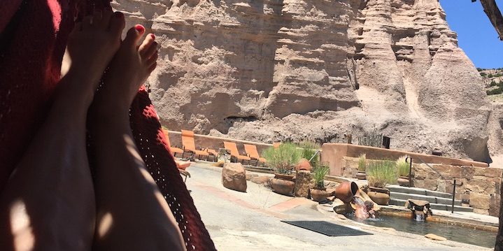 Chillaxing in a hammock under the shade at Ojo Caliente