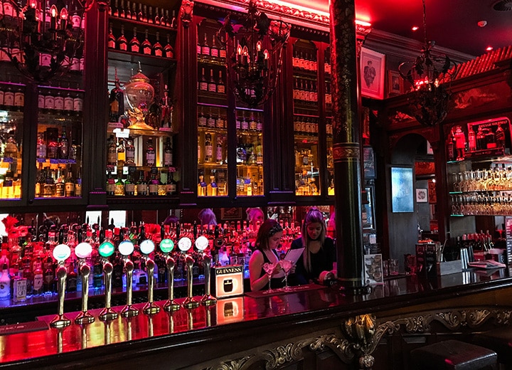 The beautiful bar at Left Bank in downtown Kilkenny
