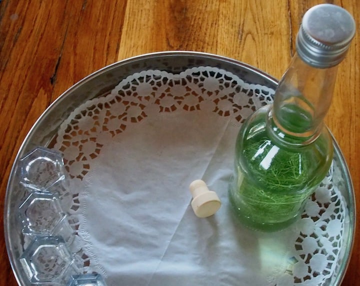 Some herb-imbued aperitif, offered without warning