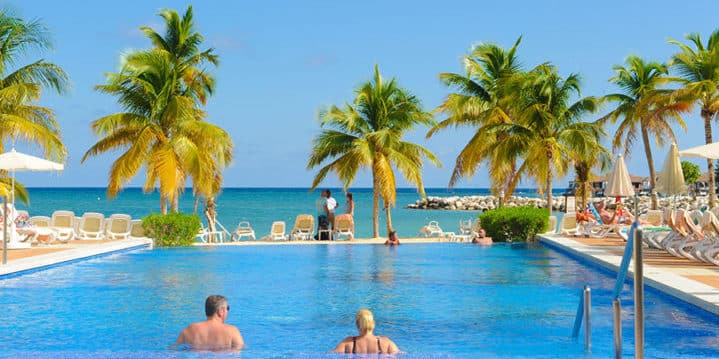 One of three pools at Riu Palace Jamaica, an all-inclusive, adults-only resort