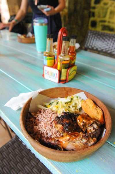 Lunch served at Chukka (never getting tired of the jerk chicken)