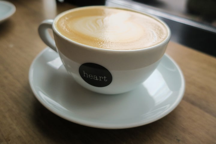 Vanilla latte with housemade walnut milk from Heart Coffee Roasters