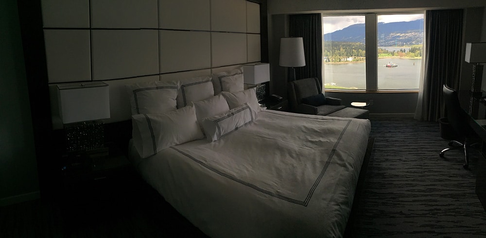 Room with a view at the Pan Pacific Vancouver