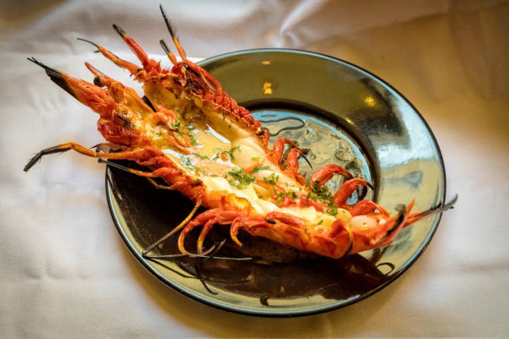 Giant red shrimp at Bario Avillez in Lisbon