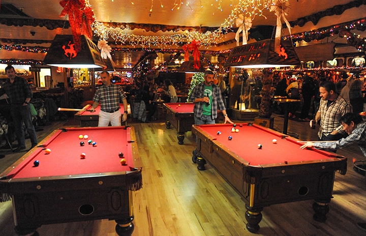 Heavy competition at the tables at the Million Dollar Cowboy Bar