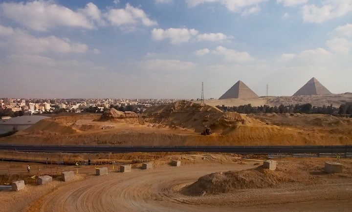 The Giza Plateau from the site of the under-construction Grand Egyptian Museum