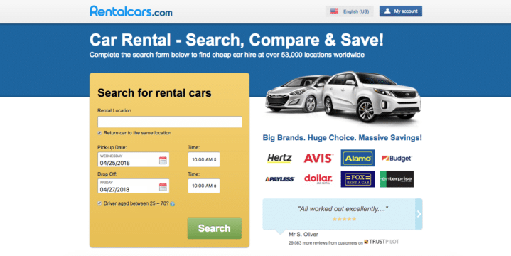 Here's where to start your search for rental cars