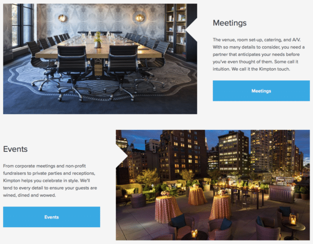 Kimpton Hotels pride themselves on exceptional events of all kinds. Kimpton Hotels pride themselves on exceptional events of all kinds.