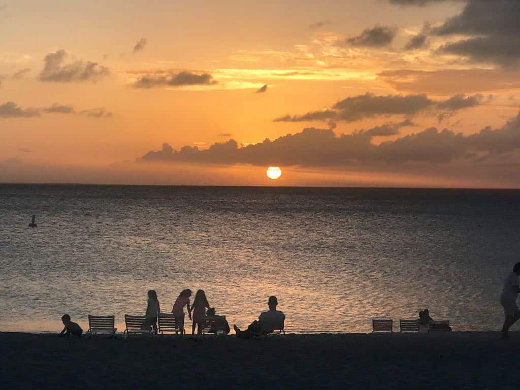 A sunset on an Ocean Club Resorts beach