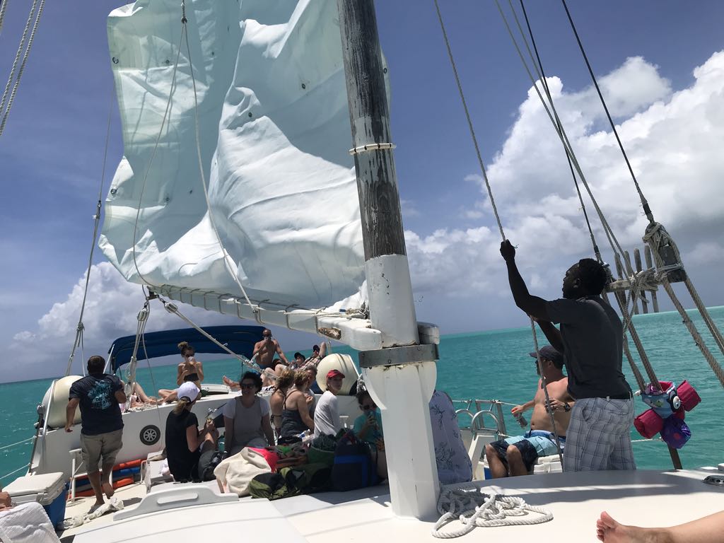Sailing on Atabeyra in Turks and Caicos