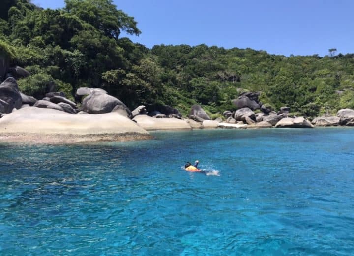 Swimming and snorkeling