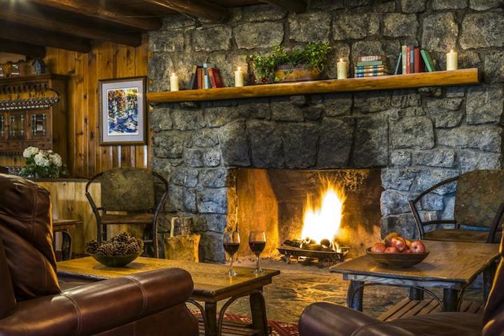 Garnet Hill Lodge’s fireplace (Credit: Nancie Battaglia)