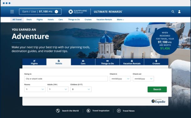 Ultimate Rewards travel redemptions
