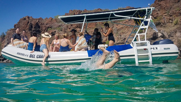 Snorkeling in one of the many coves found near the islands of Loreto