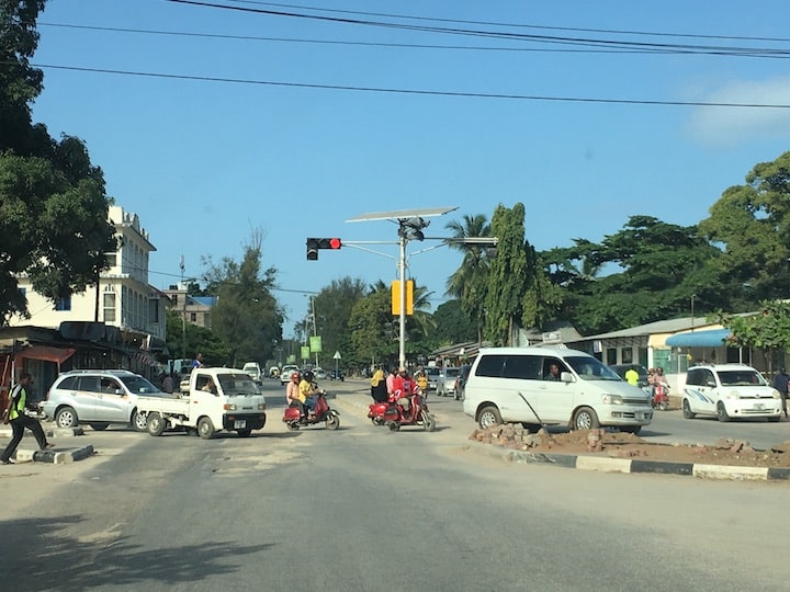 We found one of the three traffic lights in Zanzibar!