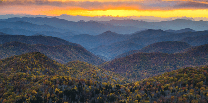The Blue Ridge Mountains in autumn (Credit: Explore Asheville)