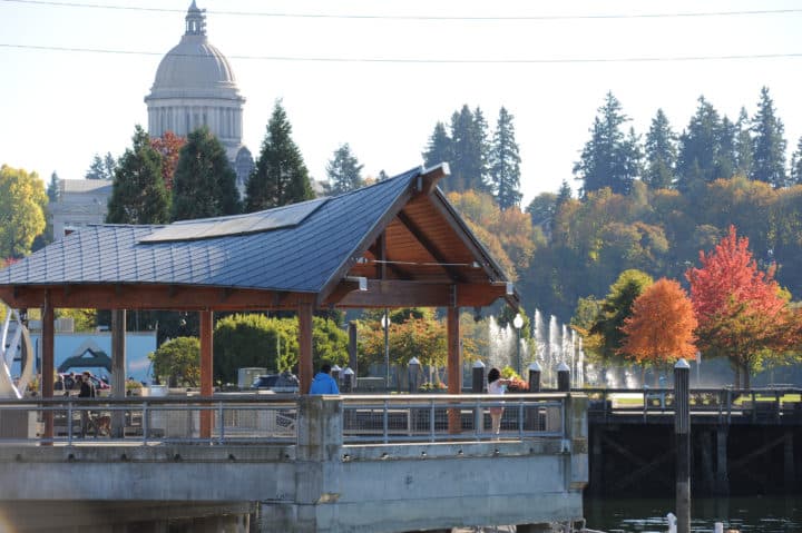 Washington State Capitol as seen from Percival Landing Park