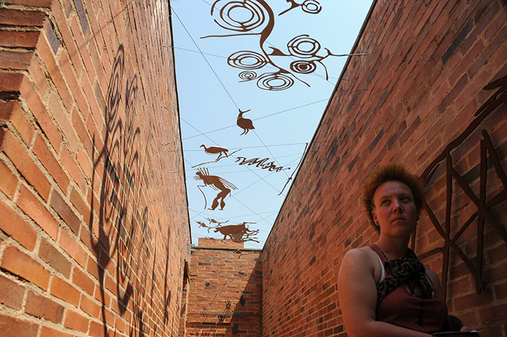 Art greets visitors at the entrance to the Apartheid Museum