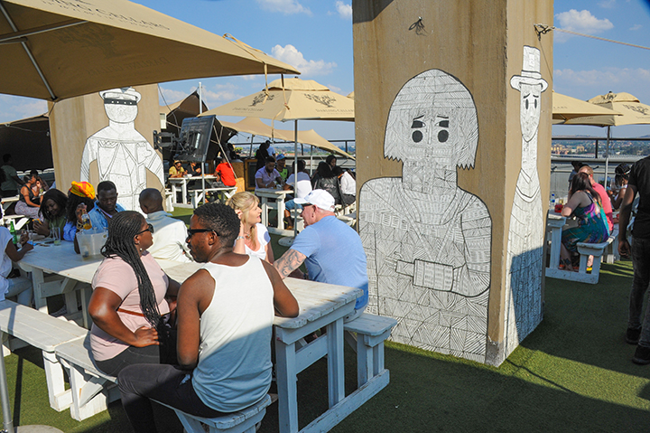 Rooftop bar at 12 Decades Hotel in Maboneng