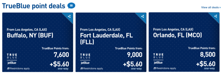 Jetblue Mileage Award Chart