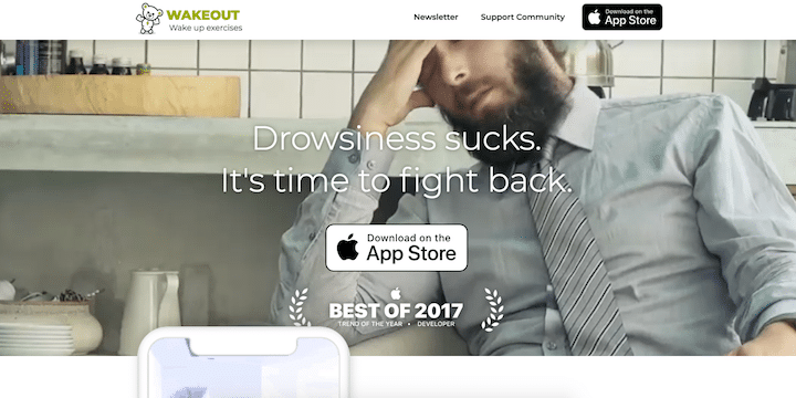 The free Wakeout app helps you fight drowsiness