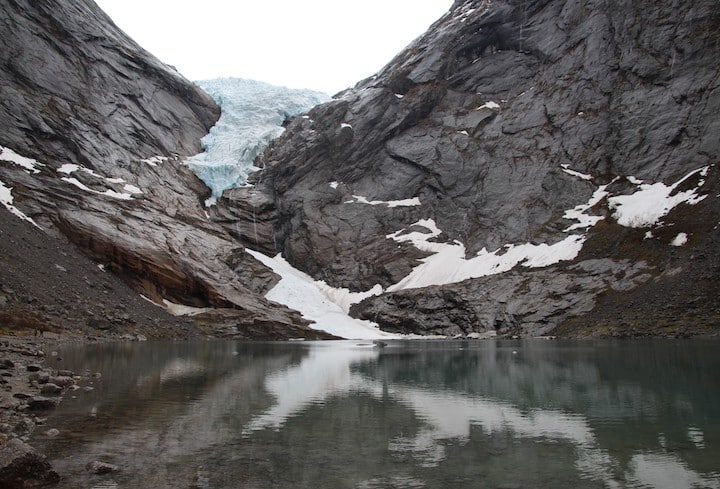 The Briksdal Glacier, endpoint of a morning hike