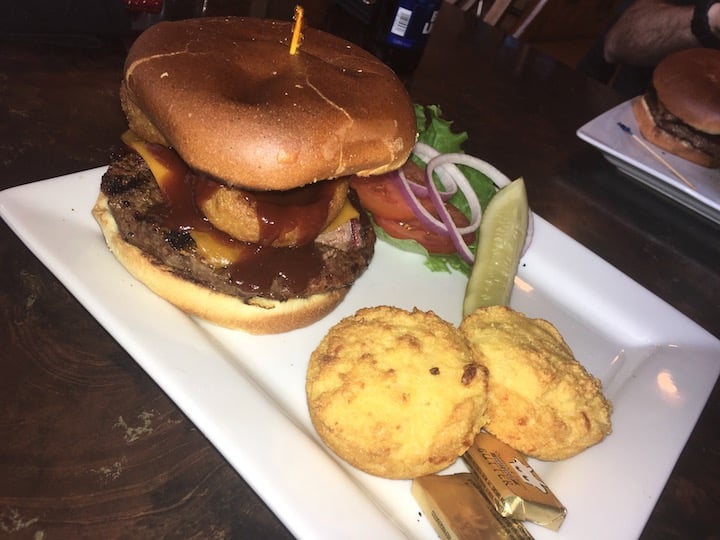 The "Sinatra Burger" with biscuits