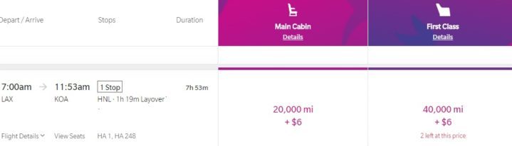 Hawaiian Airlines Award Flights