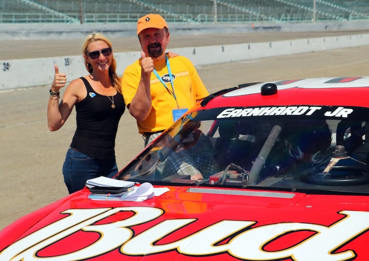 After a ride in the pace car at Myrtle Beach Speedway (Credit: Bill Rockwell)