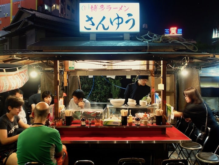 A yatai stall along the Naka River