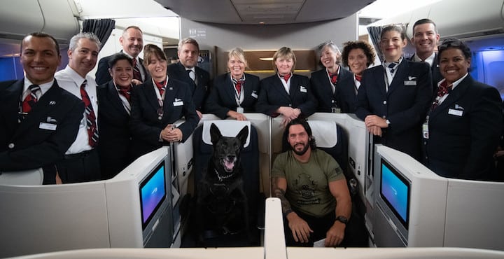 British Airways flies a heroic Secret Service dog to London in style