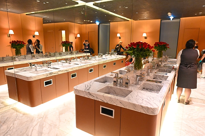 Spotless, roomy restrooms