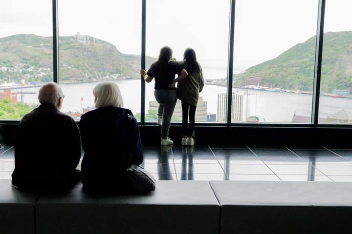 Looking out on St. John's from the top floor of The Rooms