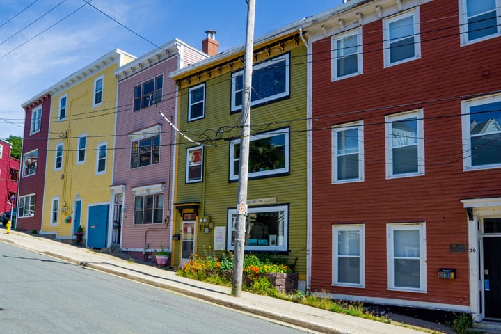 The vibrant colors of Jellybean Row