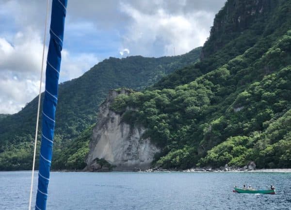 Sailing to the Pitons from Laborie
